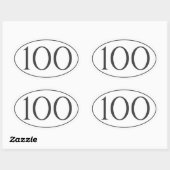 100 mijl ovale sticker (Vel)