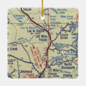 100 Mile House BC Map Keramisch Ornament (Achterkant)