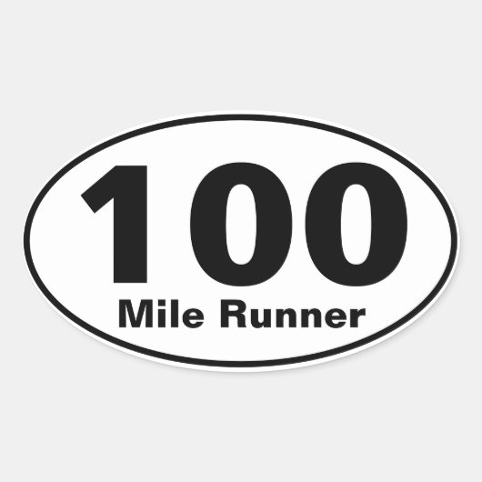 100 Mile Runner Ovale Sticker (Voorkant)