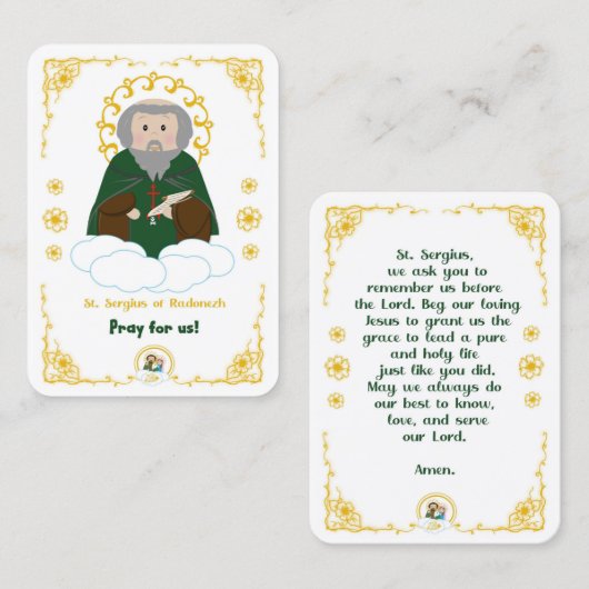 100 Mini St. Sergius of Radonezh Heilige Kaarten Visitekaartje (Voorkant / Achterkant)