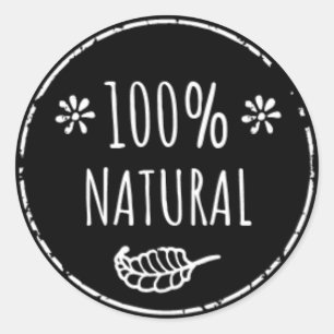 100% natuurlijk etiket op de pot