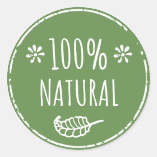 100% natuurlijk potje label | Lokaal voedseletiket (Voorkant)