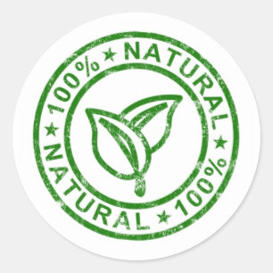 100% natuurlijk product groen ronde sticker
