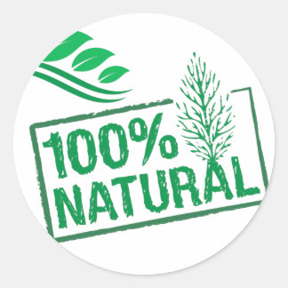 100% natuurlijk ronde sticker