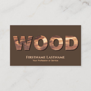 100% natuurlijke organische houten letters in hout visitekaartje