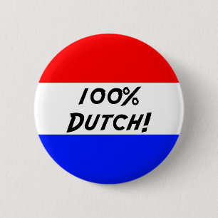 100 % Nederlands Ronde Button 5,7 Cm