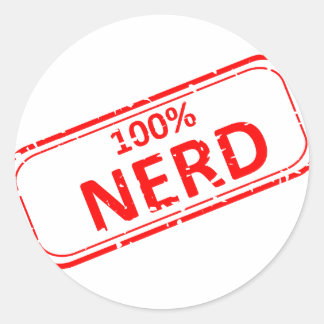 100% Nerd Rubber-stempel Ronde Sticker