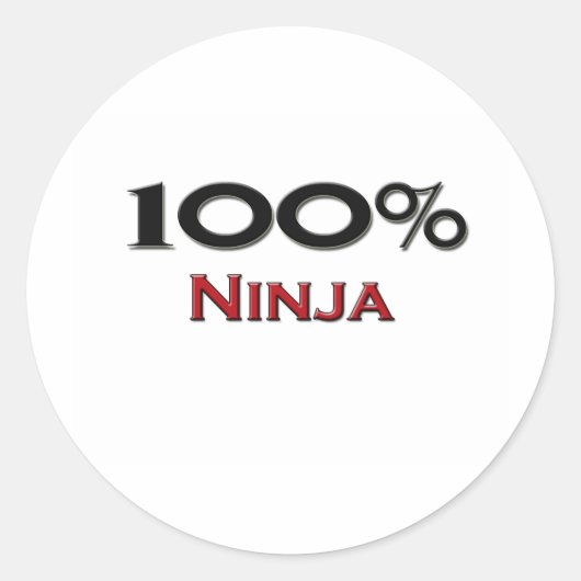 100 % Ninja Ronde Sticker (Voorkant)