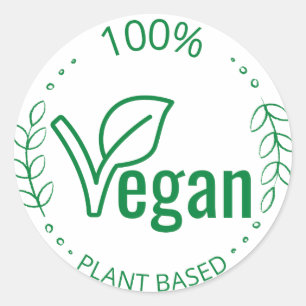 100% op Plant gebaseerde Vegan sticker