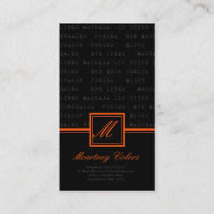 100 Orange Make Up Words Artiste Carte de visite
