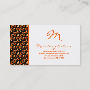 100 Oranje Cheetah Print Visitekaartje