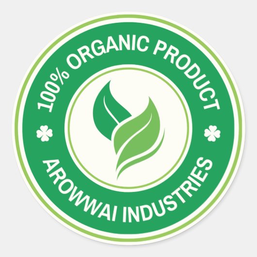 100% Organic Product Label Sticker (Devant)