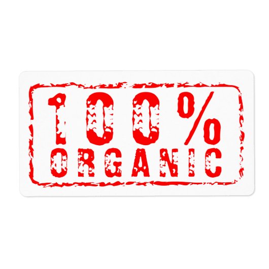 100% Organice aangepaste rode stempel verzendlabel (Voorkant)