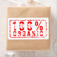 100% organice timbre rouge personnalisé étiquettes