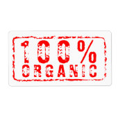 100% organice timbre rouge personnalisé étiquettes (Devant)