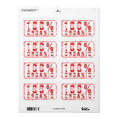 100% organice timbre rouge personnalisé étiquettes (Feuille entière)