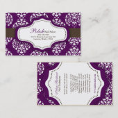 100 Paarse Damask Nail Technicien Visitekaartje (Voorkant / Achterkant)