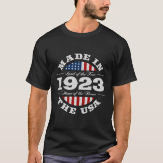 100 Patriottische Amerikaanse Vlag 1923 100e T-shirt