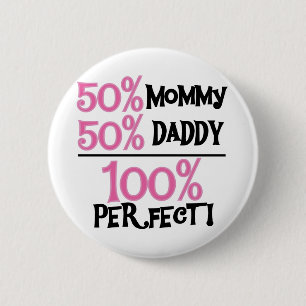 100% perfect - roze T-shirts en cadeautjes Ronde Button 5,7 Cm