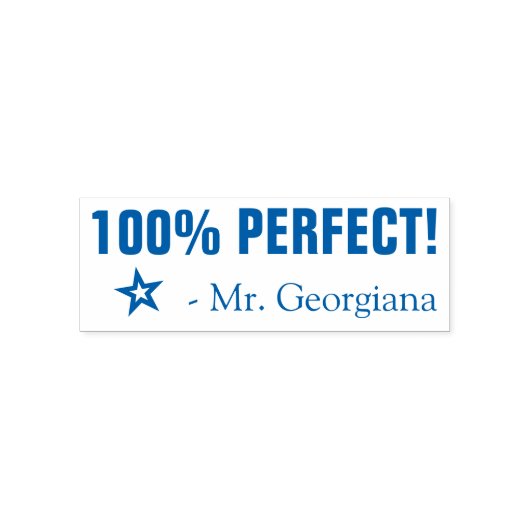 "100% PERFECT!" Teacher Rubber Stamp Zelfinktende Stempel (Design)