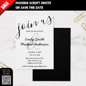 100 Petite invitation de mariage noir blanc à faib