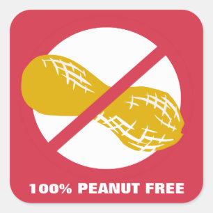 100% pinda vrij rood gevouwen vierkante sticker