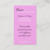 100 Pink Damask Spa Carte de visite de massage (Dos)