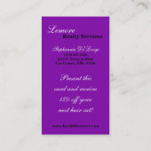 100 Polkadot blanc violet Carte de visite Pokadot (Dos)