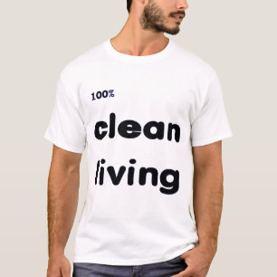 100 pour cent nettoient le T-shirt vivant