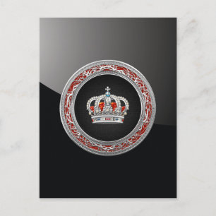 [100] Prince-Princess King-Queen Crown [Zilver] Briefkaart