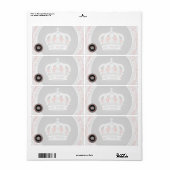 [100] Prince-Princess King-Queen Crown [Zilver] Etiket (Full Sheet)