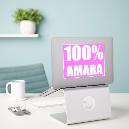 100 procent Amara naam Sticker (Laptop op bureau)