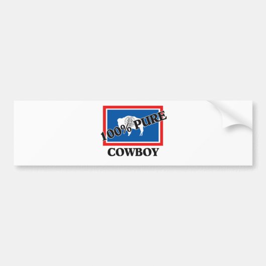 100 procent cowboy bumpersticker (Voorkant)