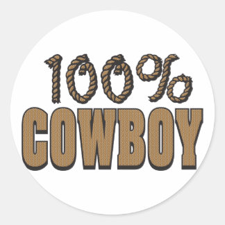 100 procent cowboy ronde sticker