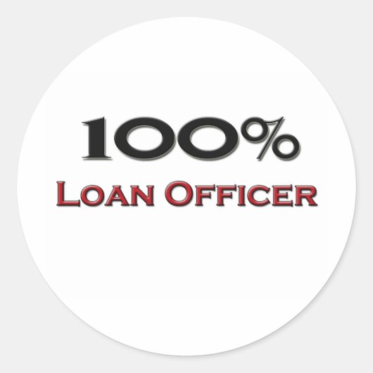 100 procent leningfunctionaris ronde sticker (Voorkant)
