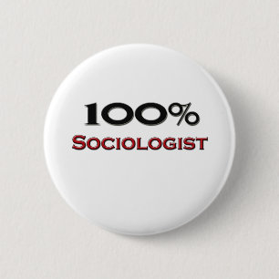 100 procent socioloog ronde button 5,7 cm