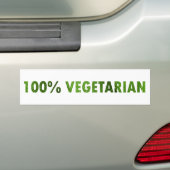 100 PROCENT VEGETARIAN BUMPERSTICKER (Op auto)