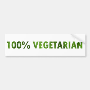 100 PROCENT VEGETARIAN BUMPERSTICKER