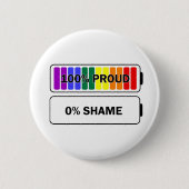 100% Proud 0% Shame Ronde Button 5,7 Cm (Voorkant)