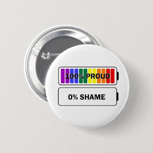 100% Proud 0% Shame Ronde Button 5,7 Cm (Voorkant /achterkant)