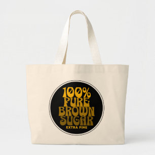 100% Pure Bruine Suiker Melanine Unisex Grote Tote Bag