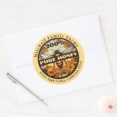 100% Pure Honing Bijenetiket Ronde Sticker (Envelop)
