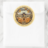 100% Pure Honing Bijenetiket Ronde Sticker (Tas)