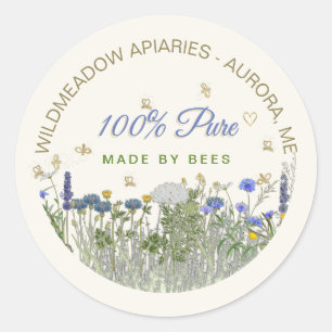 100% PURE Meadow Flowers and Bees Deksel Label