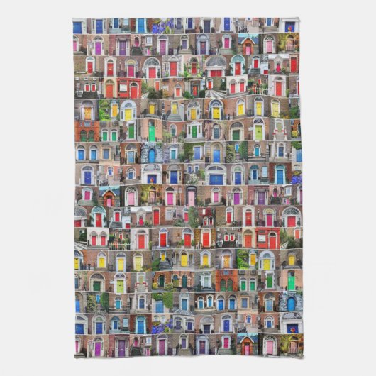 100 Rainbow Doors of Dublin Kitchen Towel Theedoek (Verticaal)