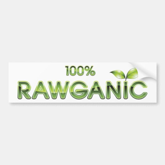 100% Rawganic Raw Food Bumpersticker (Voorkant)