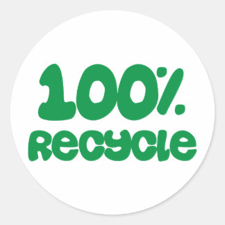 100% Recyclen Producten & Design! Ronde Sticker