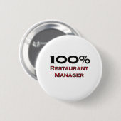 100% Restaurantmanager Ronde Button 5,7 Cm (Voorkant /achterkant)