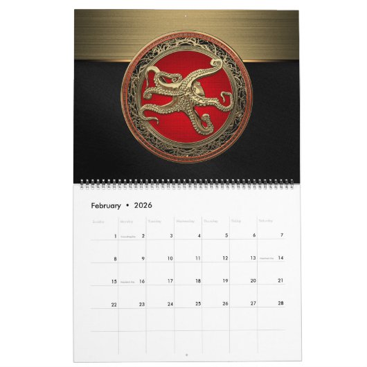 [100] Sacred Gold Octopus in Defensief Posture Kalender (Feb 2026)