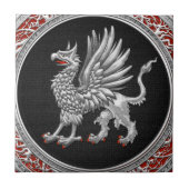 [100] Sacred Silver Griffin Tegeltje (Voorkant)